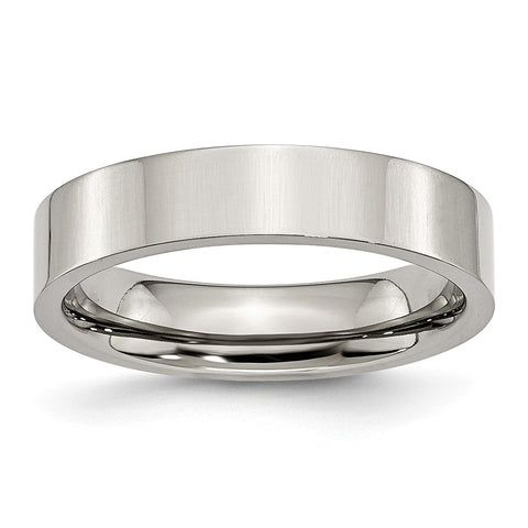 Rings Wide Brushed Center Polished Edge Stainless Steel Ring 8mm / 10 Wholesale Jewelry Website 10 Unisex