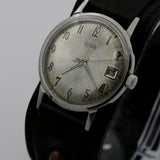 1960s Elgin Men's Silver 17Jwl Made in Germany Calendar Watch w/ Strap