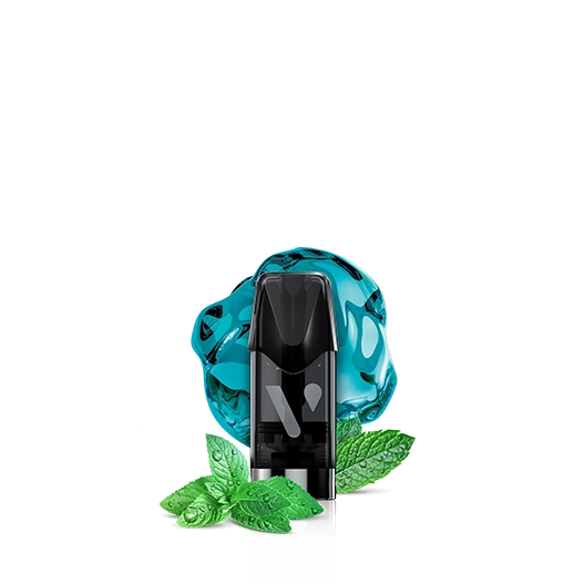 Vuse Polar Mint Nicotine Free E-Liquid Vape Pod with Mint Leaves beside It image