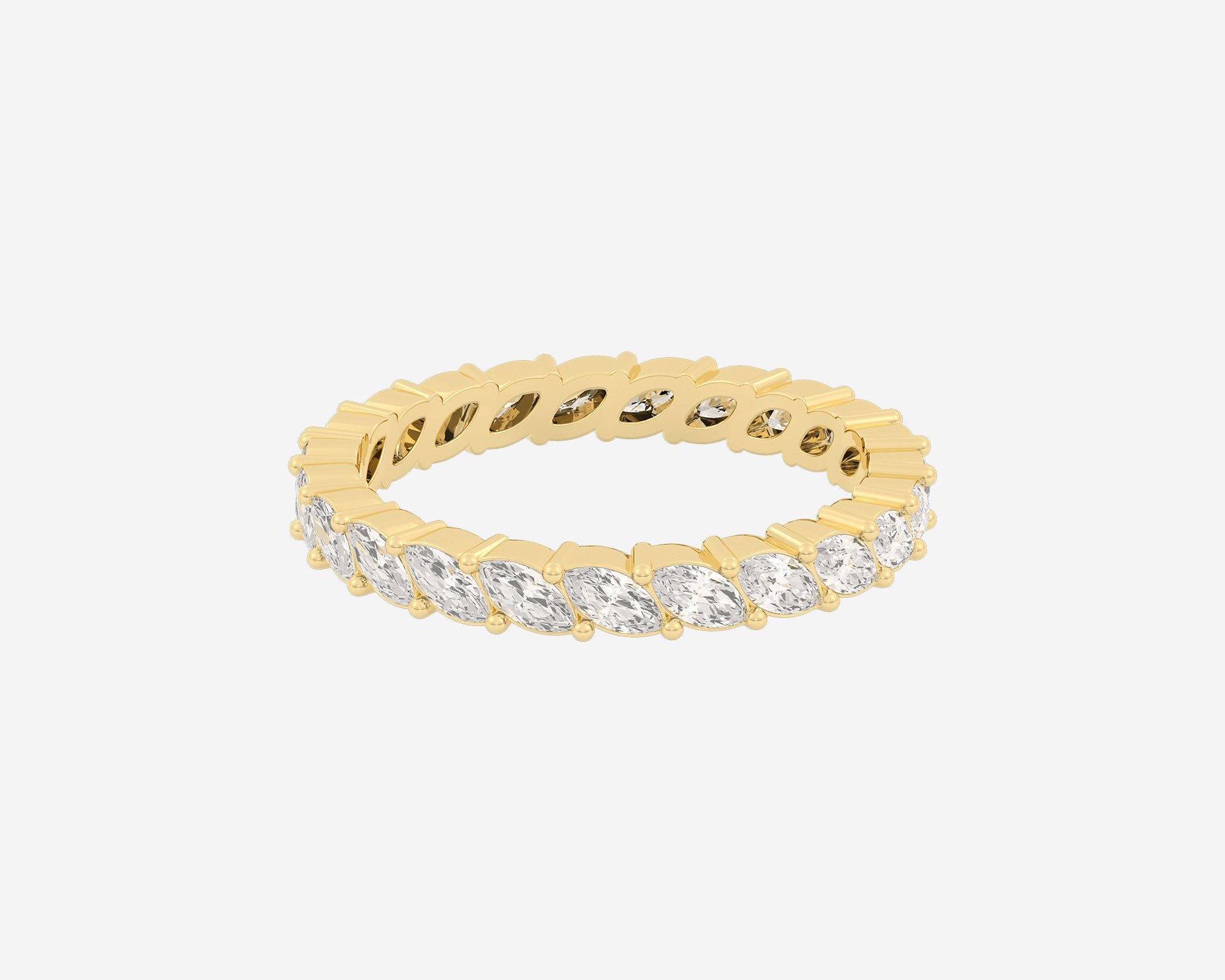 The Full Angled Marquise ring by Holden in yellow gold