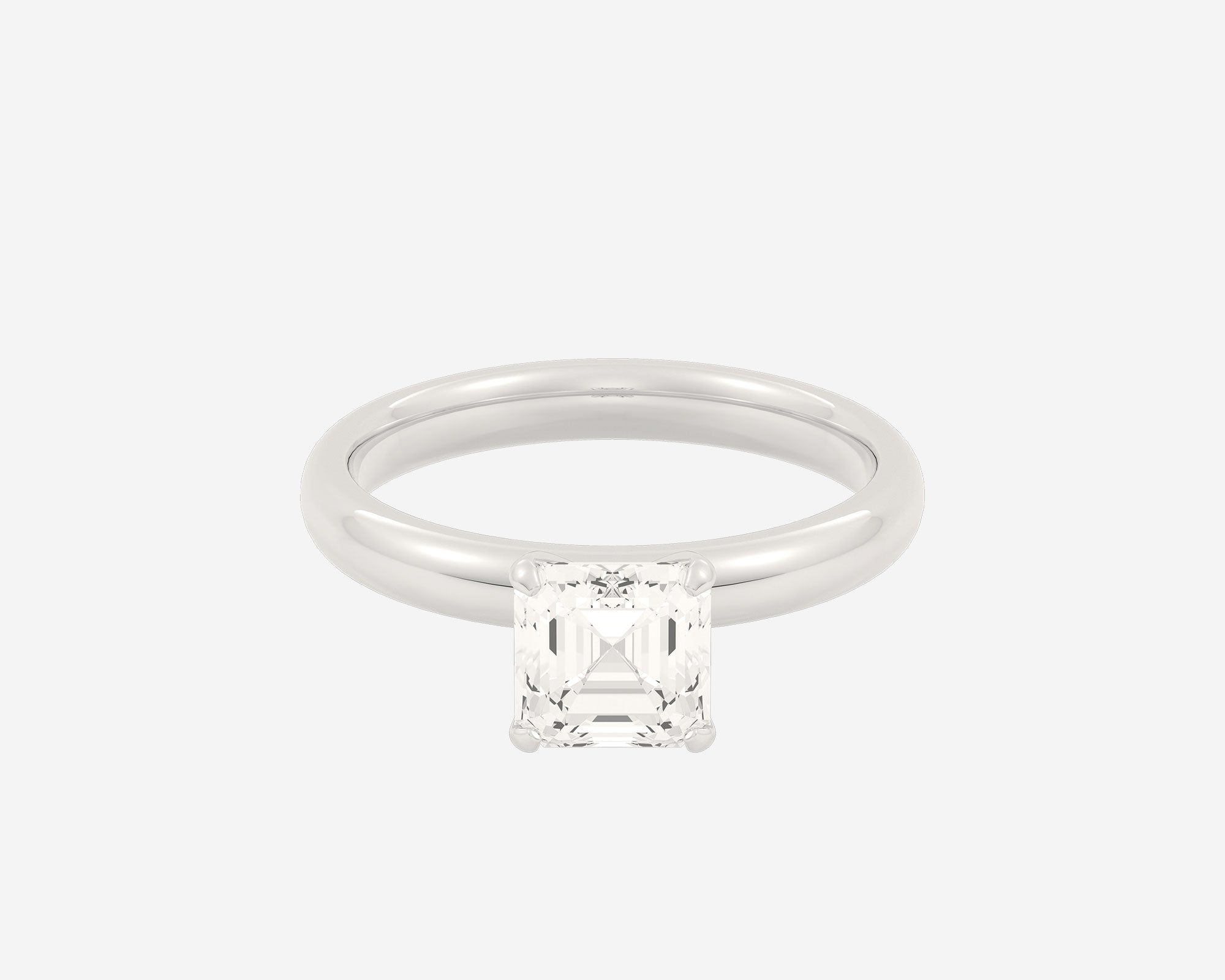The Domed Solitaire with an Asscher Diamond