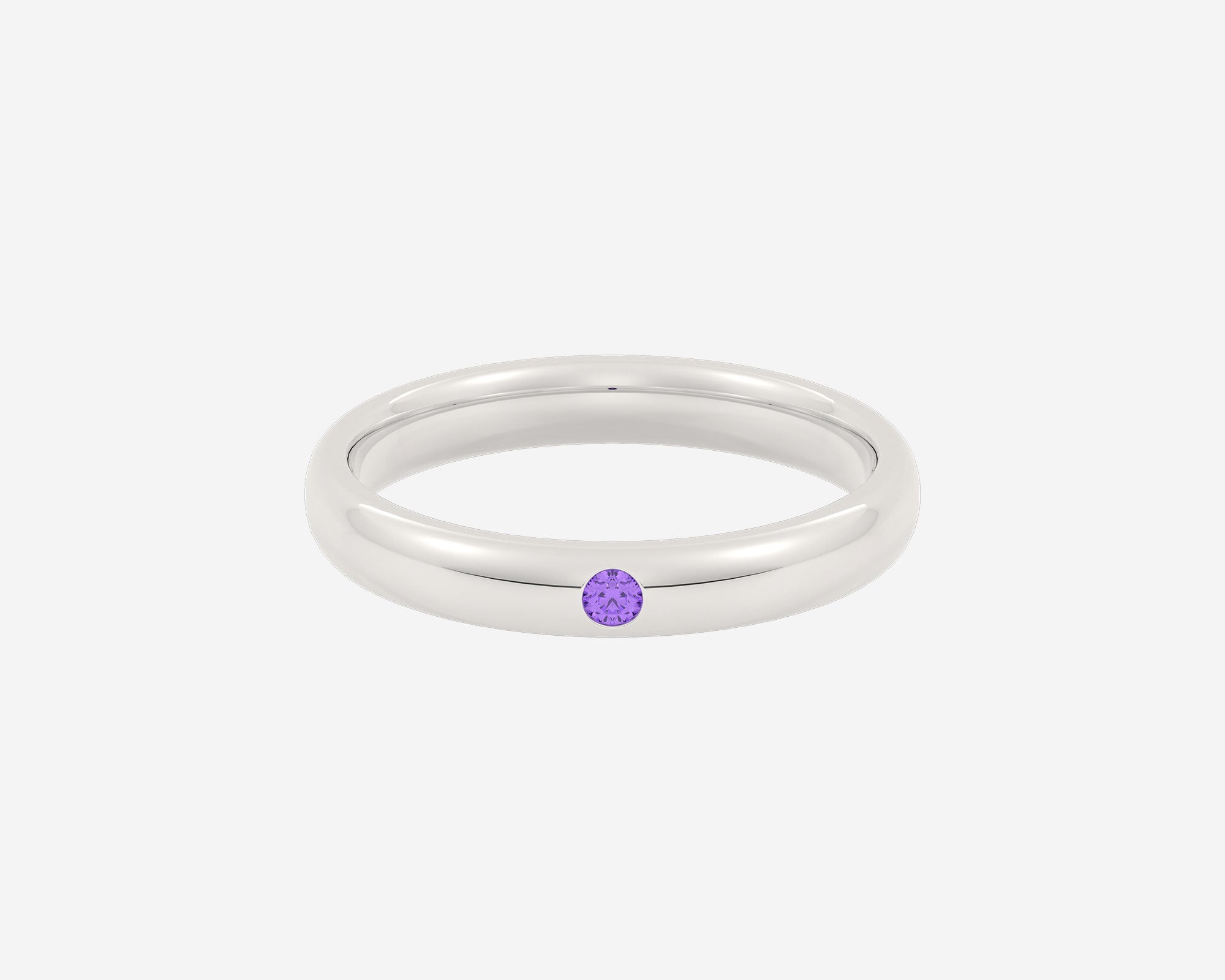 The Flush Gem Ring by Holden in white gold with a purple sapphire