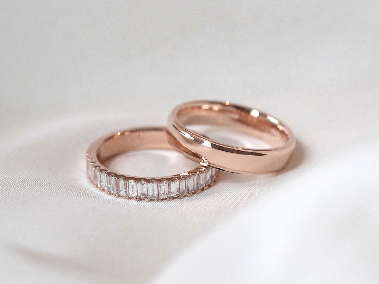 The Column Baguette ring by Holden in rose gold