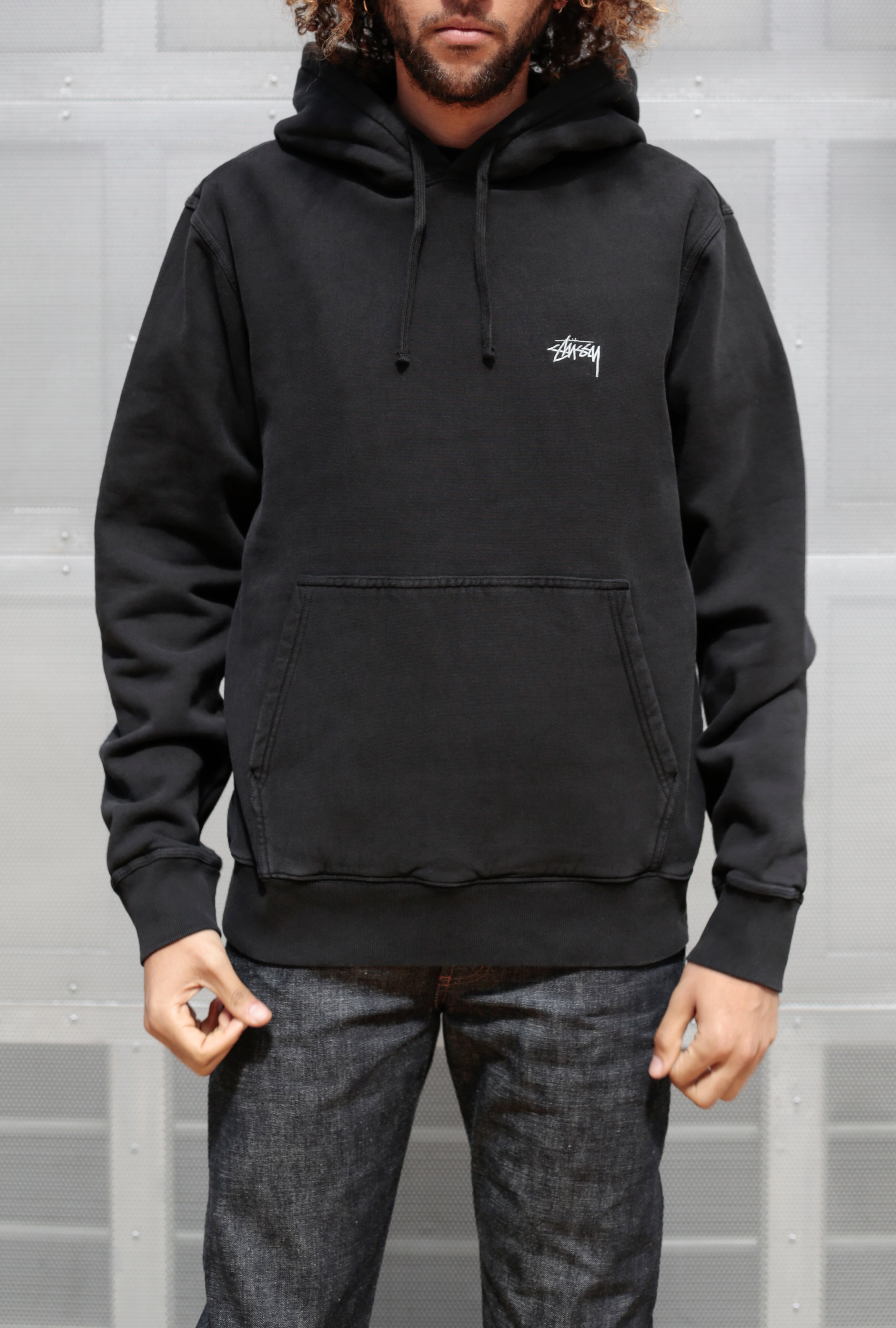 stussy stock logo hoodie