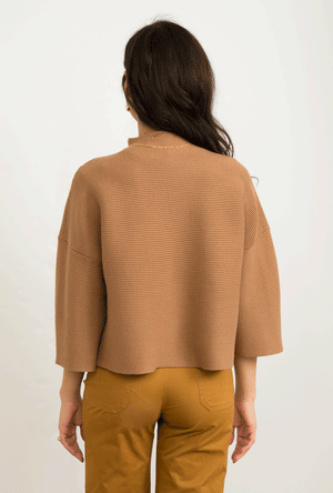 Lucia Ribbed Mock Neck Sweater