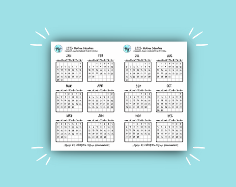 Digital Calendar Stickers for Printable Calendars