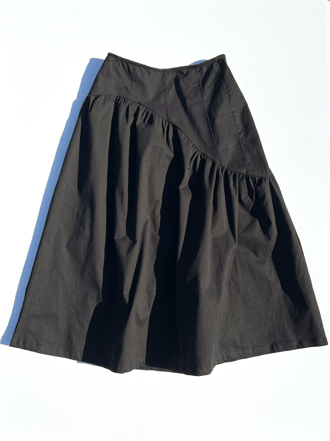 Maeve Midi Skirt - Caviar Twill