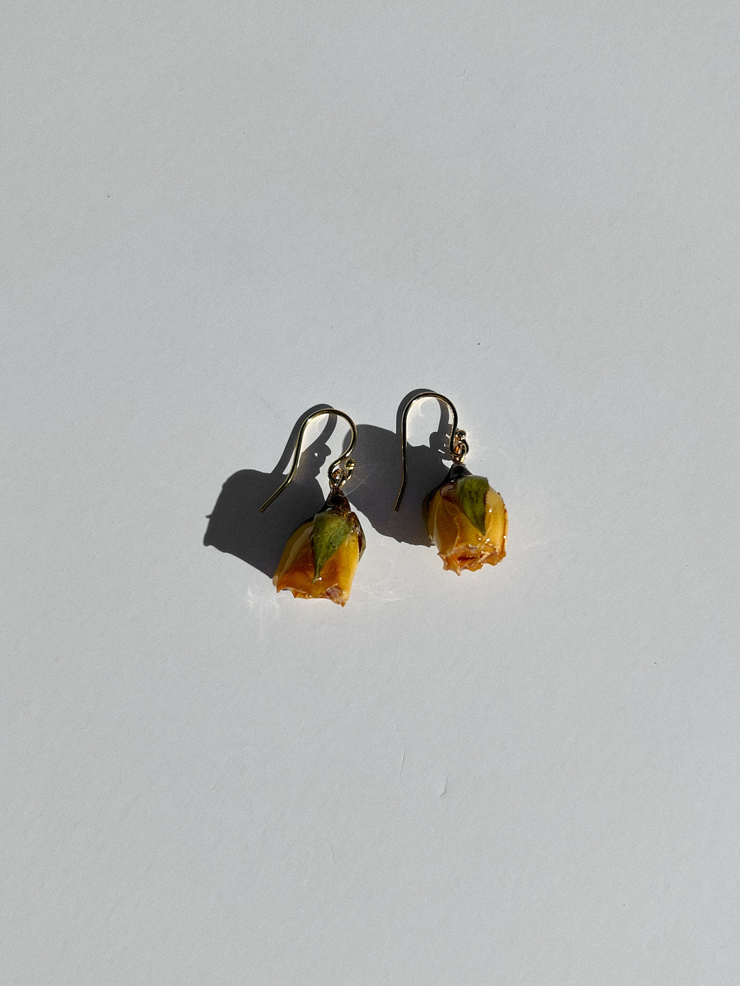 Buttercup Rosebud Earrings - Yellow