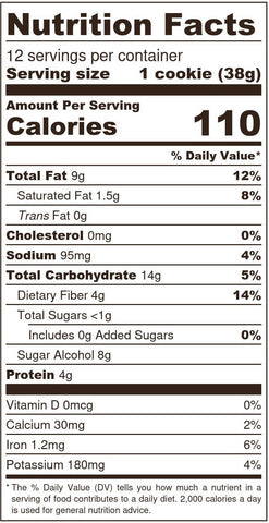 Double chocolate cookie mix nutrition No sugar aloud