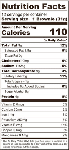 Brownie mix nutritional information No sugar Aloud