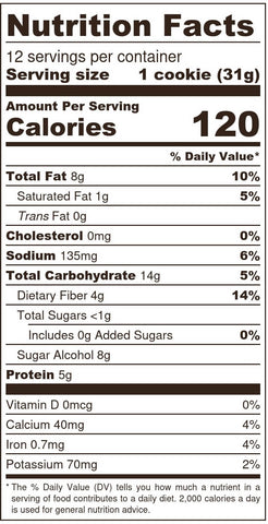 cookie mix nutrition No sugar aloud