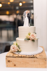 2-tier Rustic Iced Wedding Cake