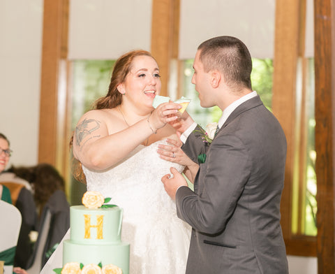 Cutting Celtic Wedding Cake