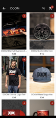 Bethesda Gear Store App DOOM Collections Page