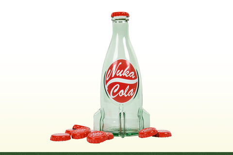 Fallout Nuka Cola Glass Bottle & Caps