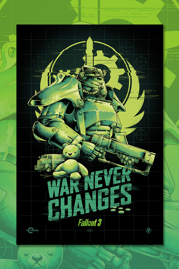 Fallout 3 War Never Changes Lithograph Official Bethesda Gear Store