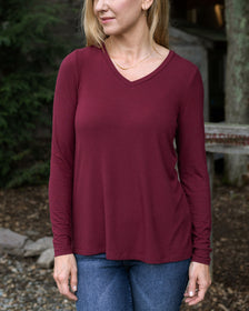 Heathered Oatmeal Ribbed Long Sleeve Top - Grace and Lace