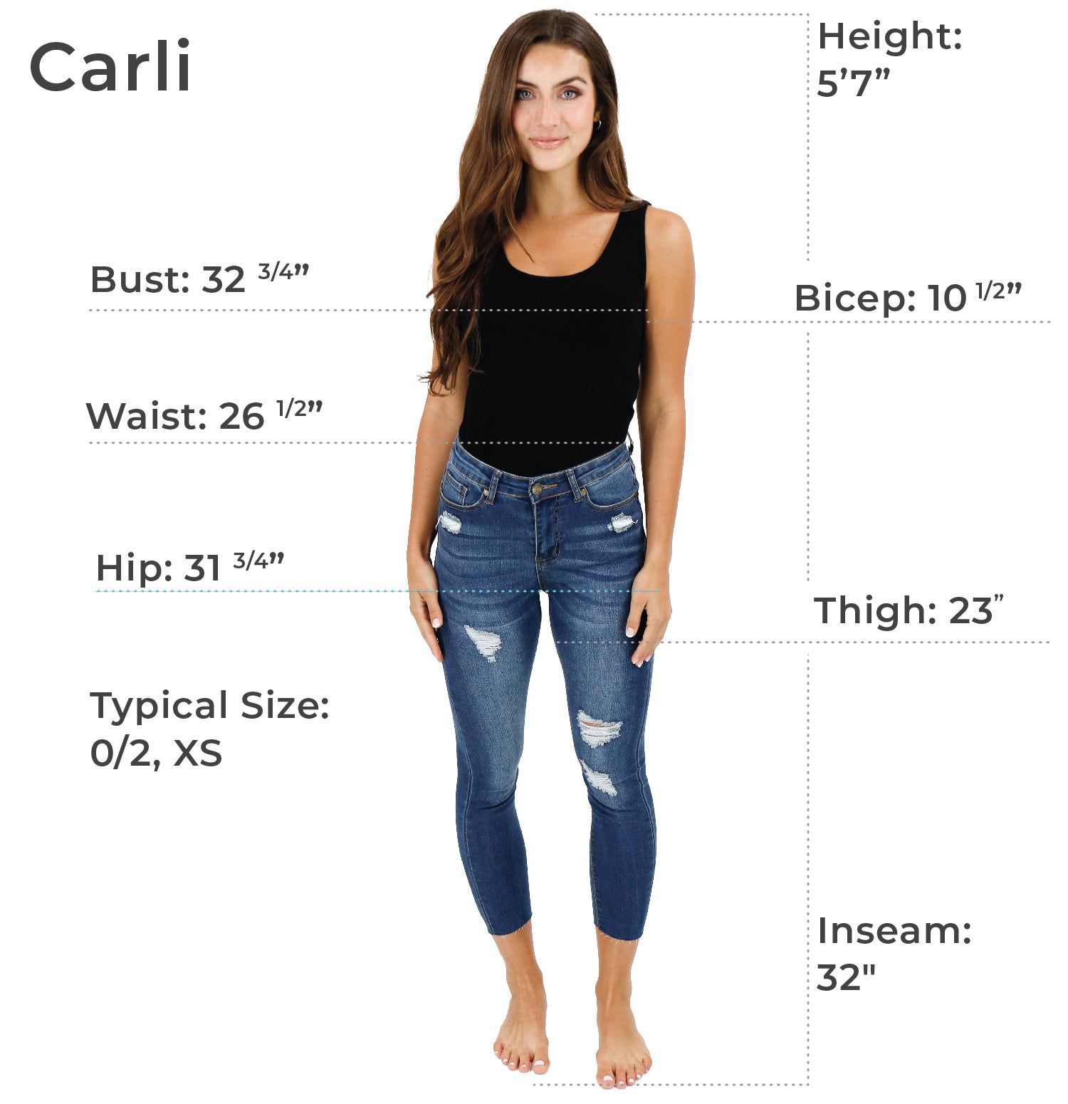 Sizing - Carli, XS - Grace and Lace