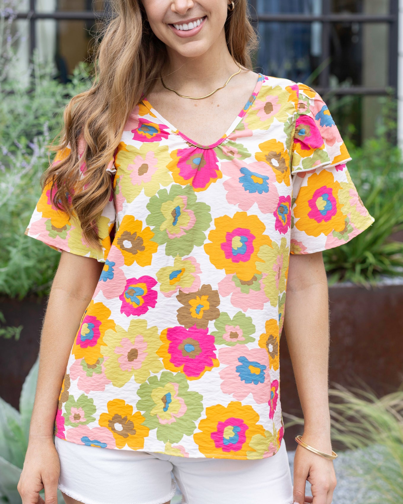 Image of Multi Floral Summer Breeze Blouse
