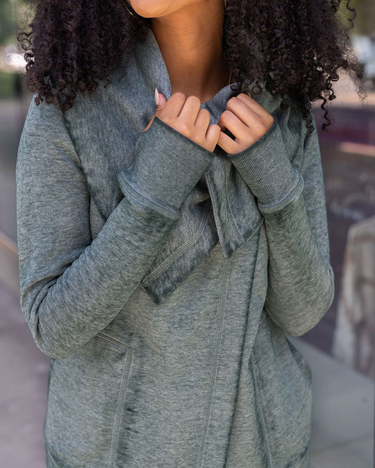 Colorblock Fleece Pullover in Biscotti - FINAL SALE - Grace and Lace