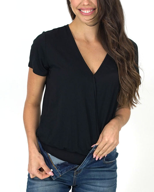 Grace & Lace Ribbed Henley Bodysuit - BeautyOfASite