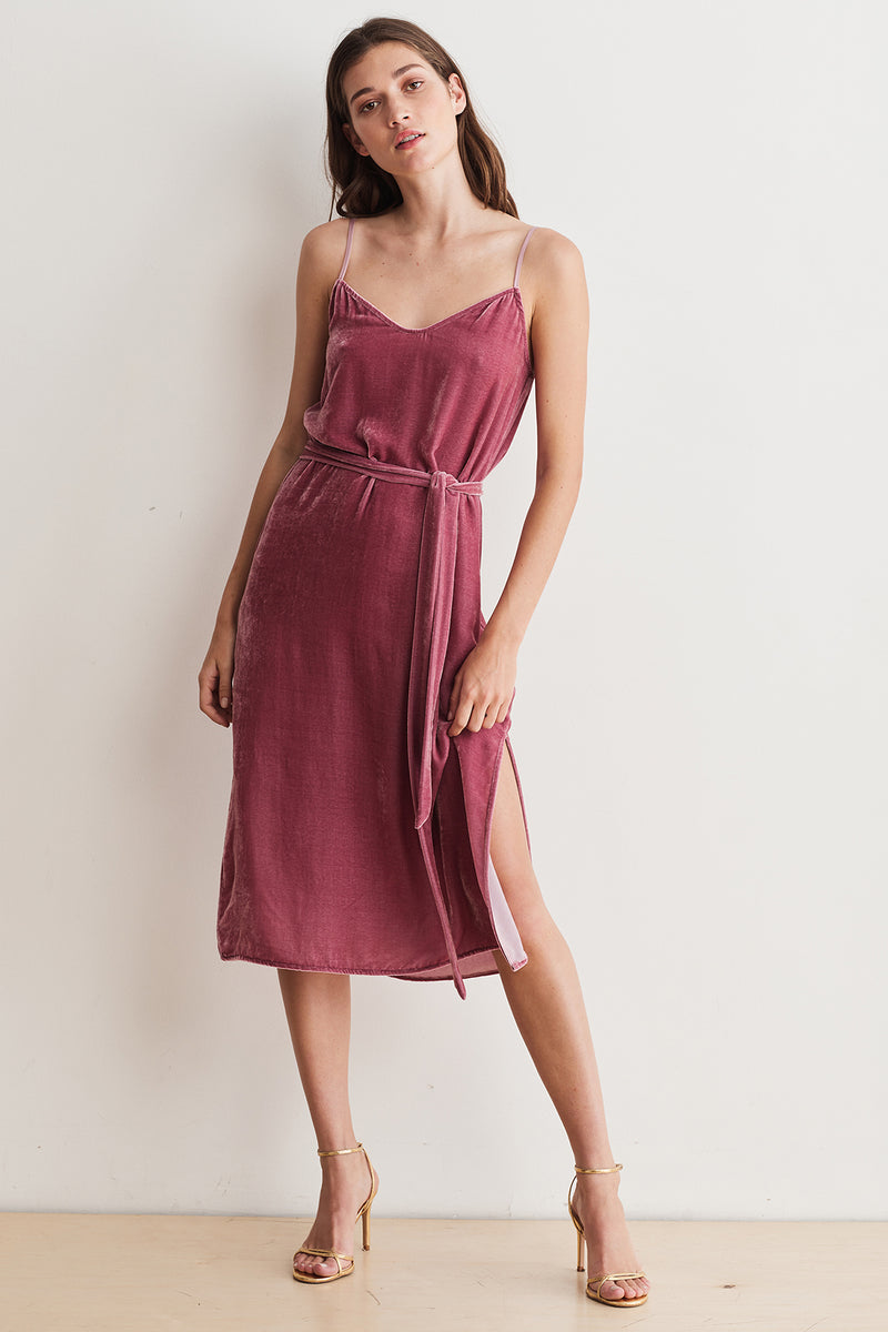 velvet and silk dress