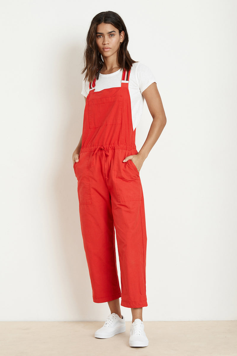 red velvet overalls