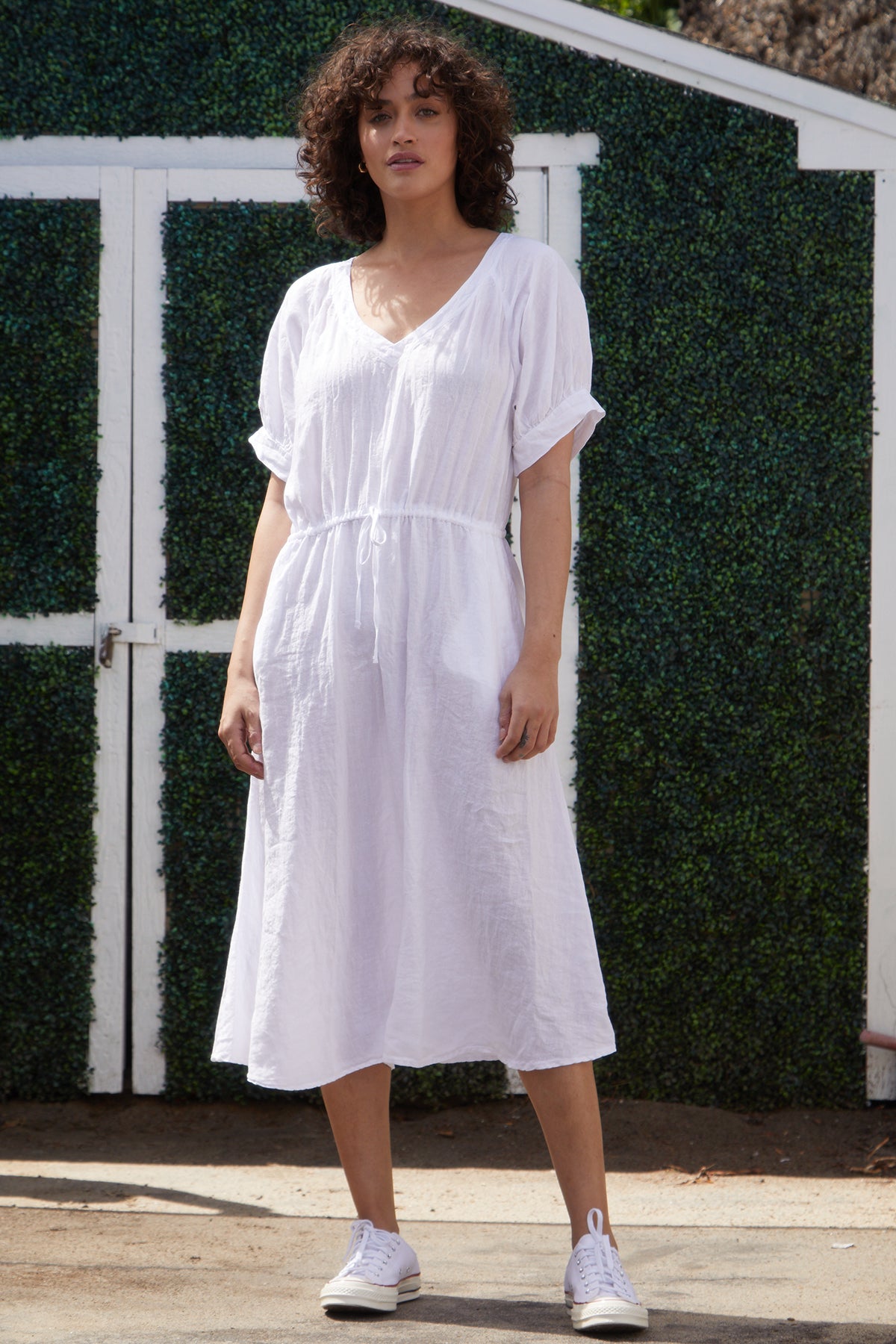 Nanette Dress White Front Full Length-24414571724993
