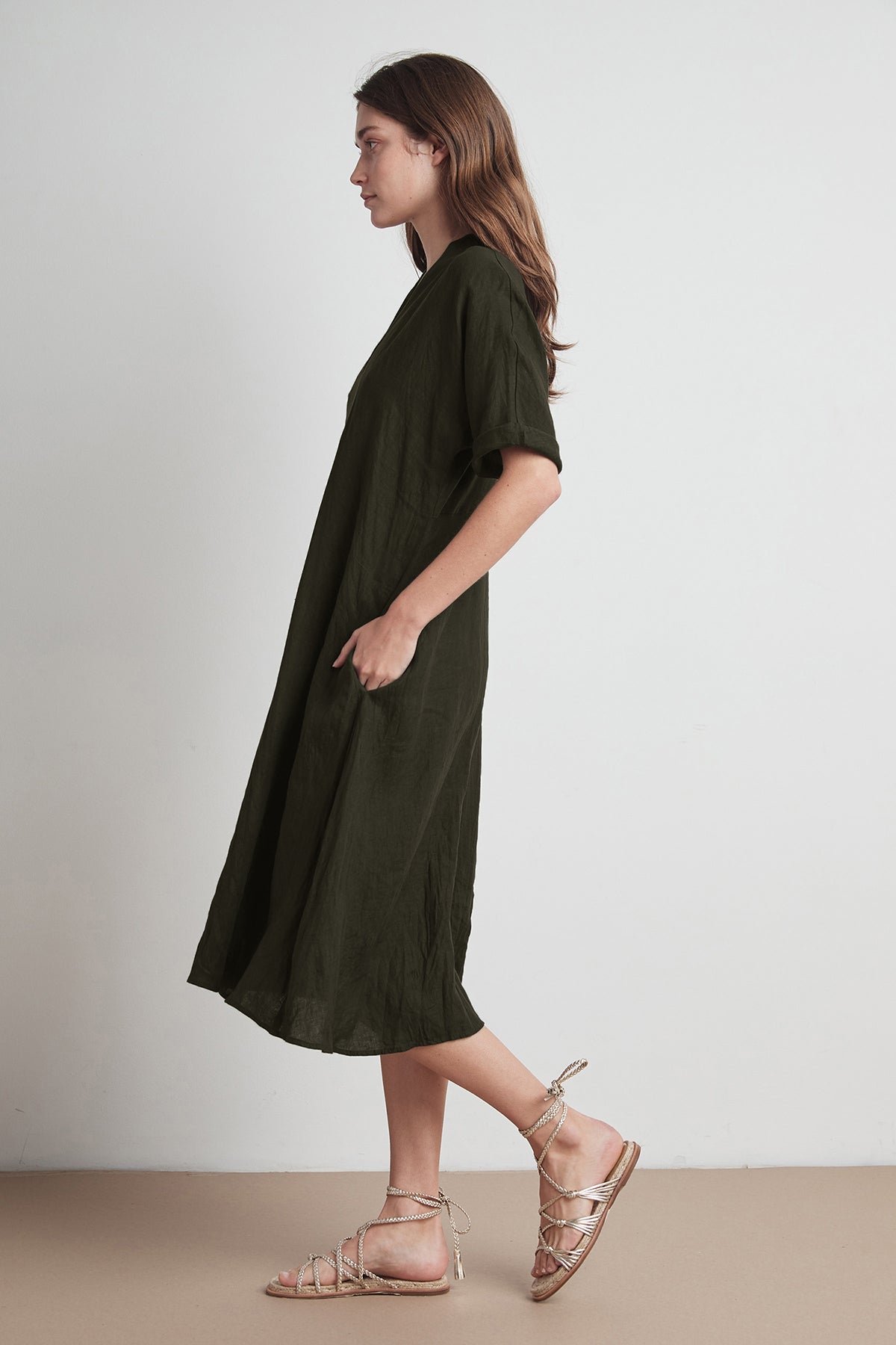 winley linen midi dress