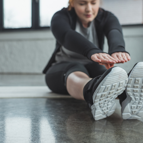 women stretching