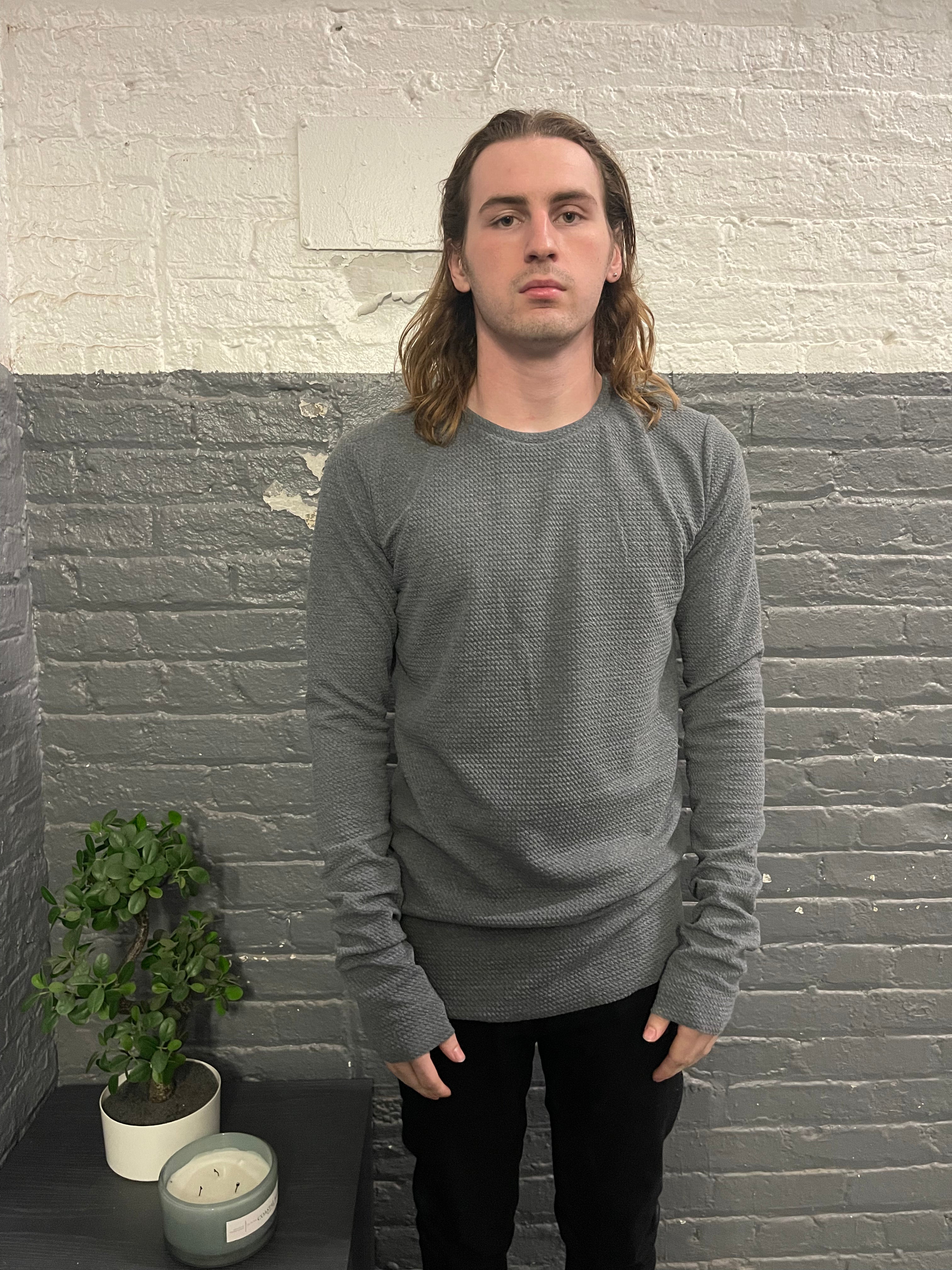 ZBT FW || PRIMORDIAL LS TOP || GREY HEAVY WAFFLE