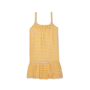 YELLOW GINGHAM LINEN TANK DRESS - Nanne&Nicky Co.