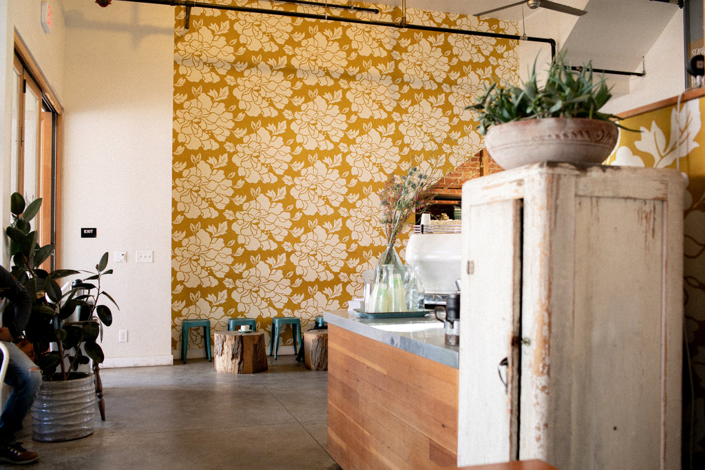 Cute Gold Wallpaper Wall - Scout Coffee San Luis Obispo, California
