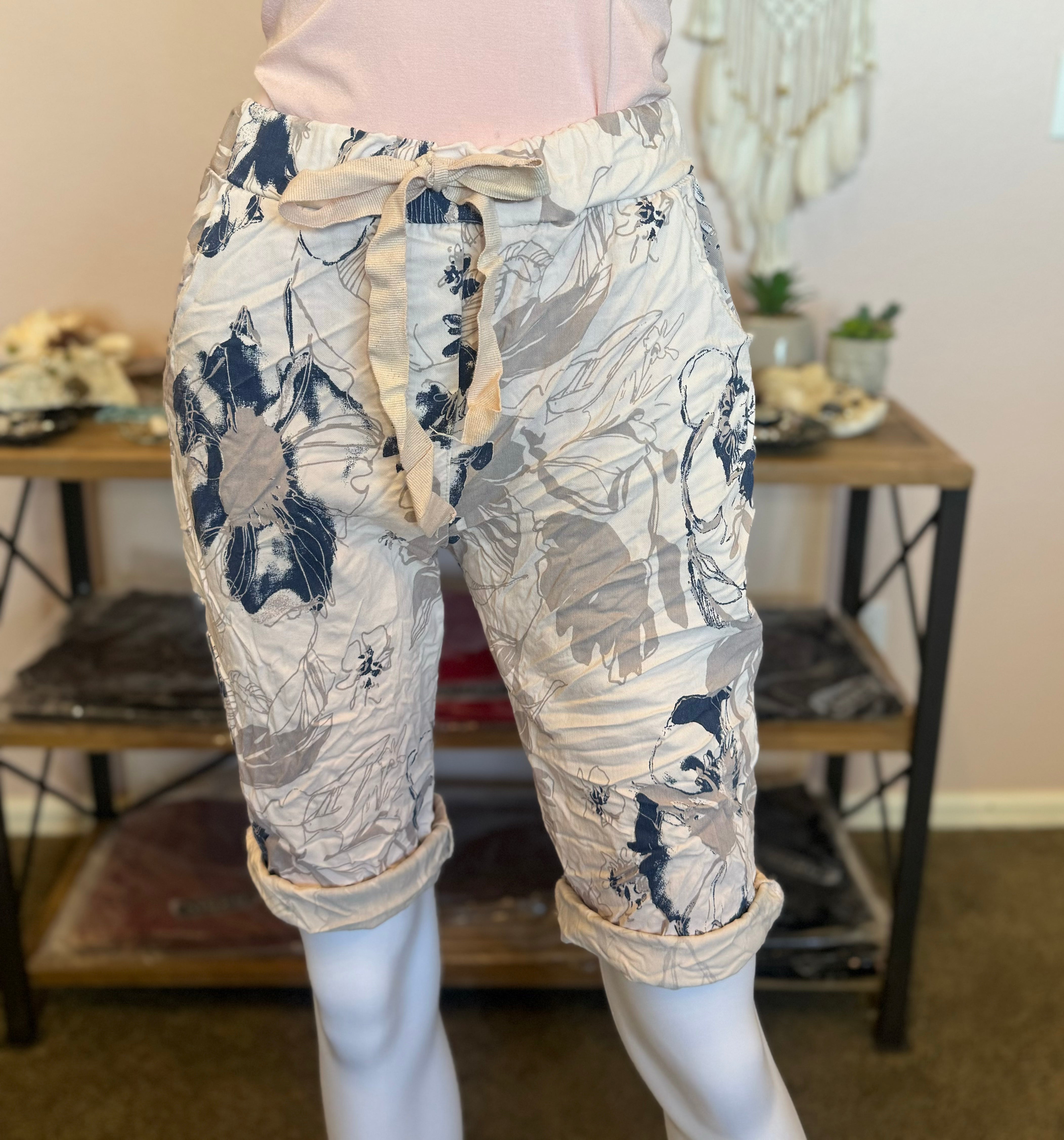 Ebony Floral Bermuda Shorts - Blush