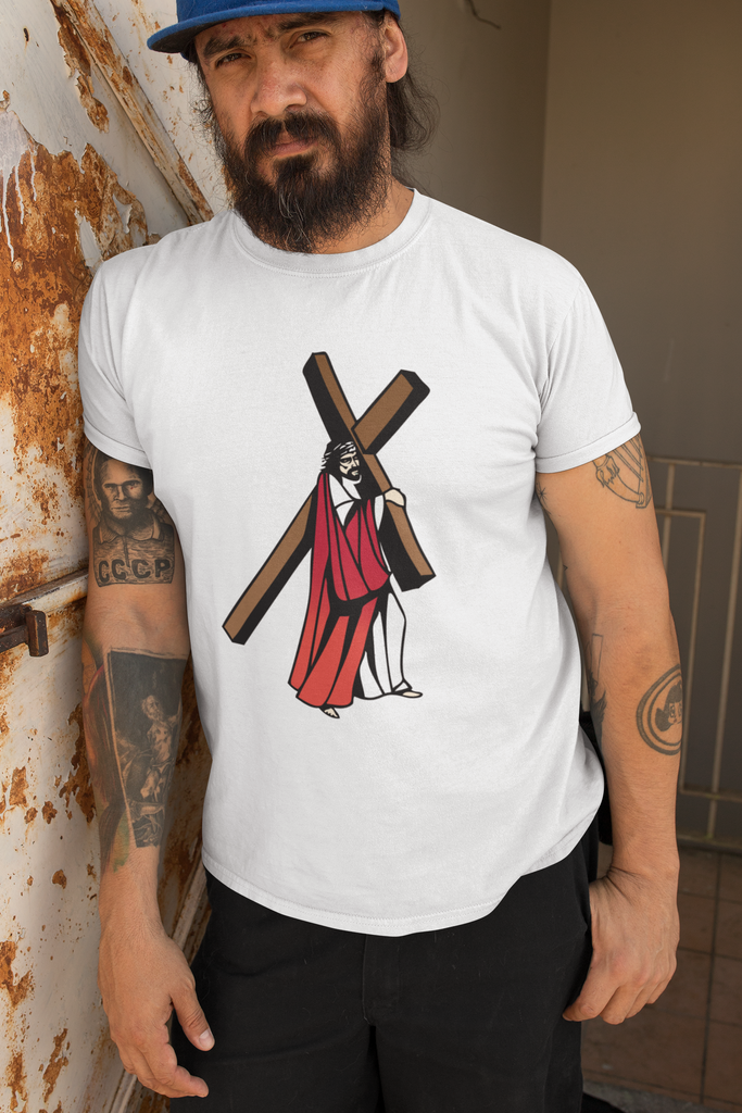 Jesus carrying the cross t-shirt