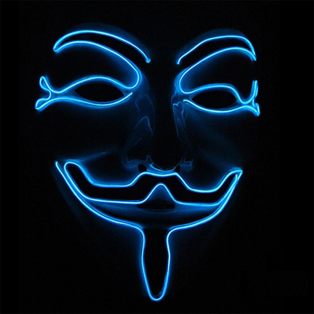 sponsoreret involveret Ælte Glow-in-the-Dark Mustache & Beard LED Anonymous / Guy Fawkes Mask | eDirect  Dreams