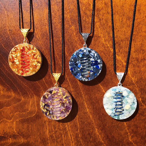 Chakra Orgonite Pendants 