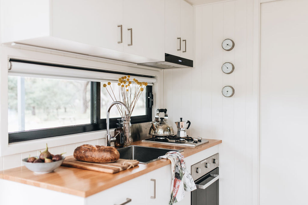 The kitchen at Wildernest Tiny House