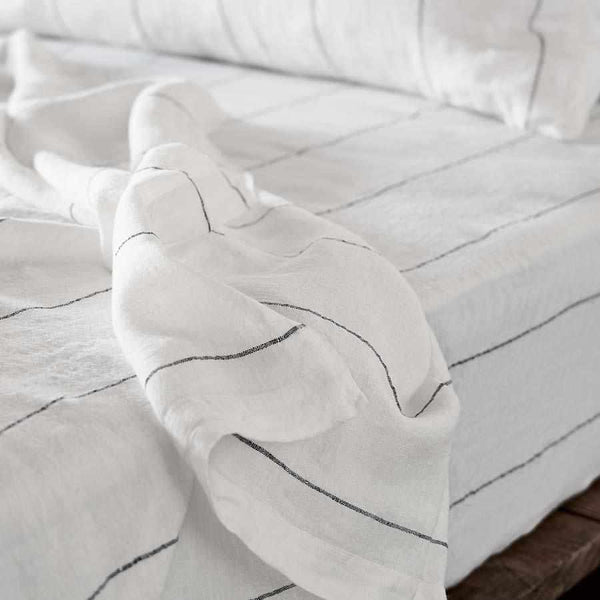 Carter White Linen Flat Sheet