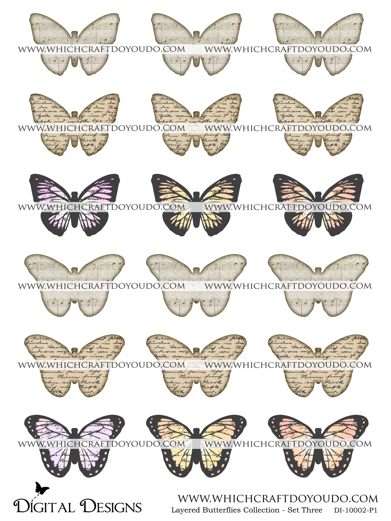 Download Layered Butterflies Collection - Set Three - DI-10002 ...