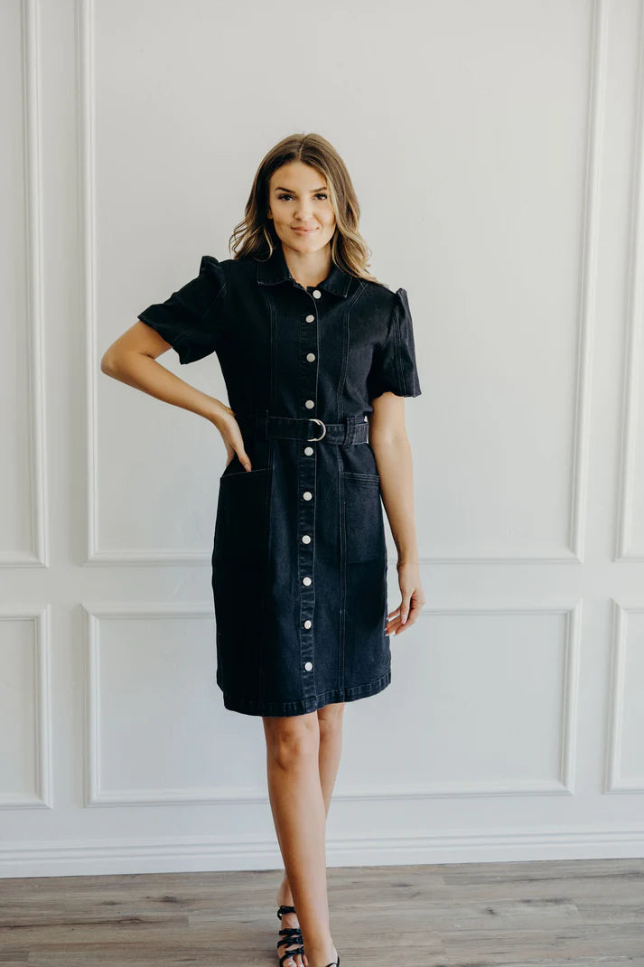Rickie Dress in Dark Denim