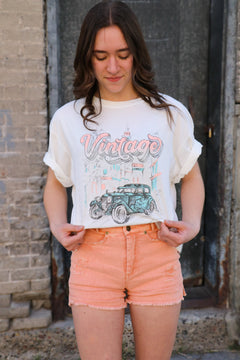 Vintage Car Cropped Graphic Tee