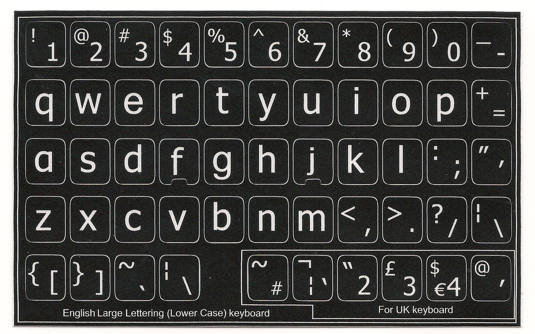 Lower case keyboard stickers large letters Aussie Kids Software