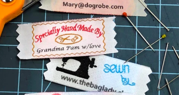 Custom Clothing Labels White Cotton Sew on or Iron on 