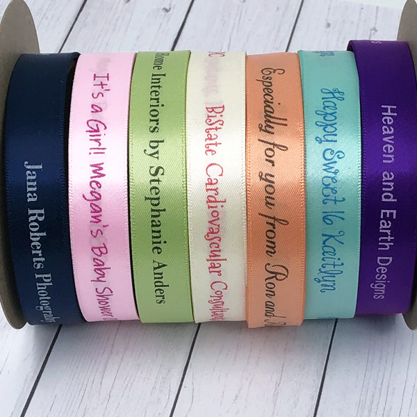 Image of Personalized Satin Ribbon 5/8" - 36 Colors