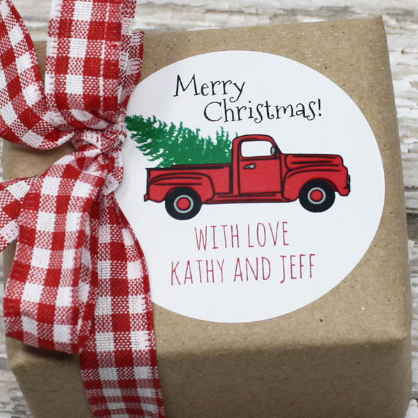 Image of Christmas Truck Gift Stickers