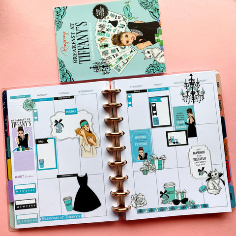 breakfast at tiffanys planner stickers lifestyle spread