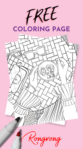 rongrong fashion illustration coloring page