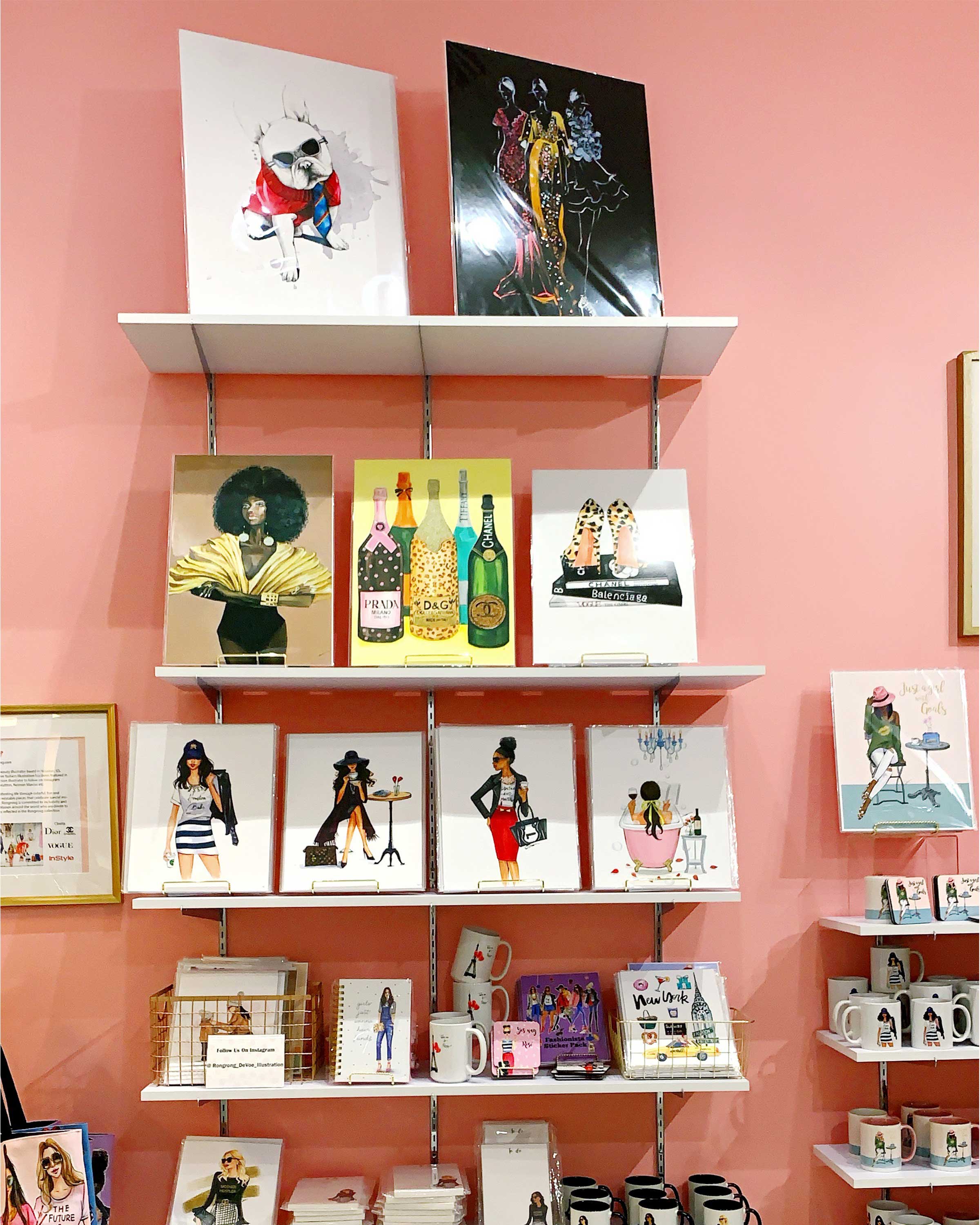 Rongrong DeVoe fashion illustration and gift shop in houston galleria