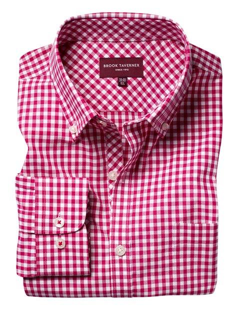 Montana Mens Long Sleeve Red Gingham Check Shirt